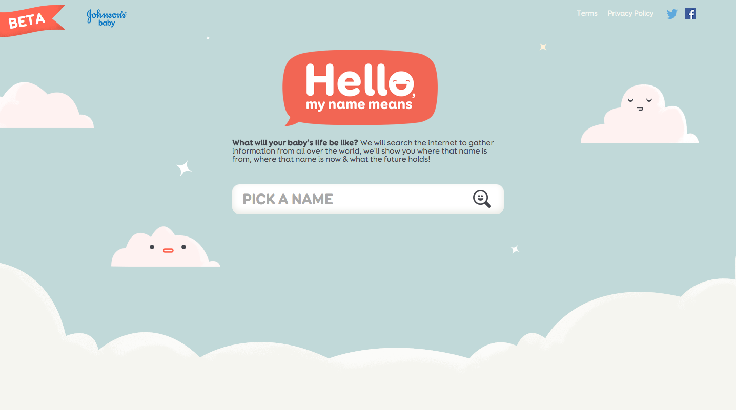 #HelloMyNameMeans by Johnson’s baby